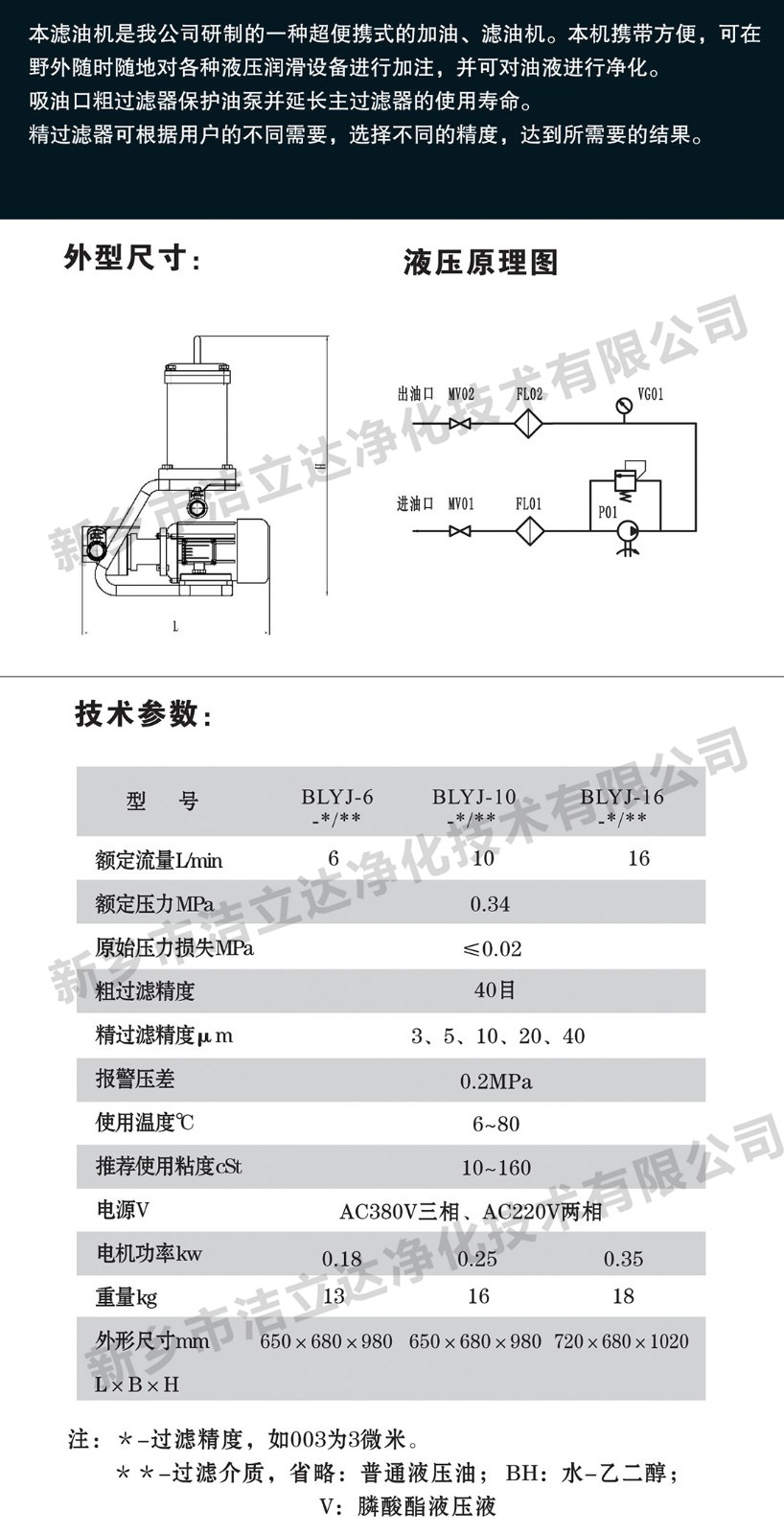 手提式濾油機BLYJ系列 0